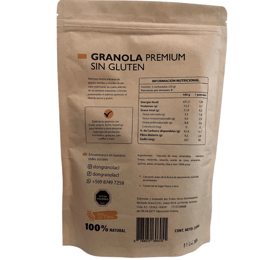 Granola premium sin gluten 250 grs