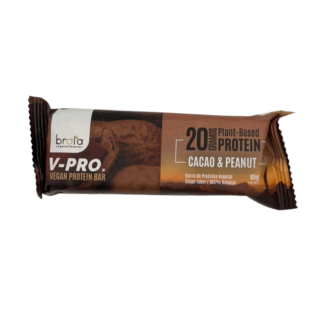 Barra de proteína V-pro cacao y maní 65 grs